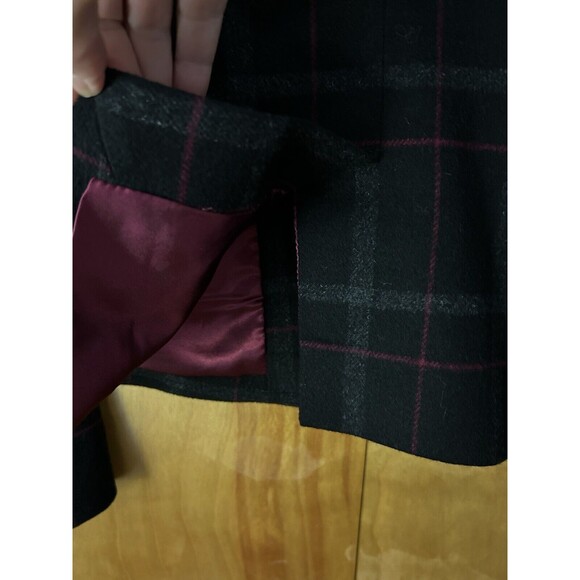 Talbots-Black Plaid Jacket/Blazer-Wool Blend-Lined-English Country-Academia-Sz 8 - Picture 7 of 10